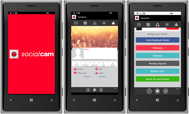 Socialcam Windows Phone